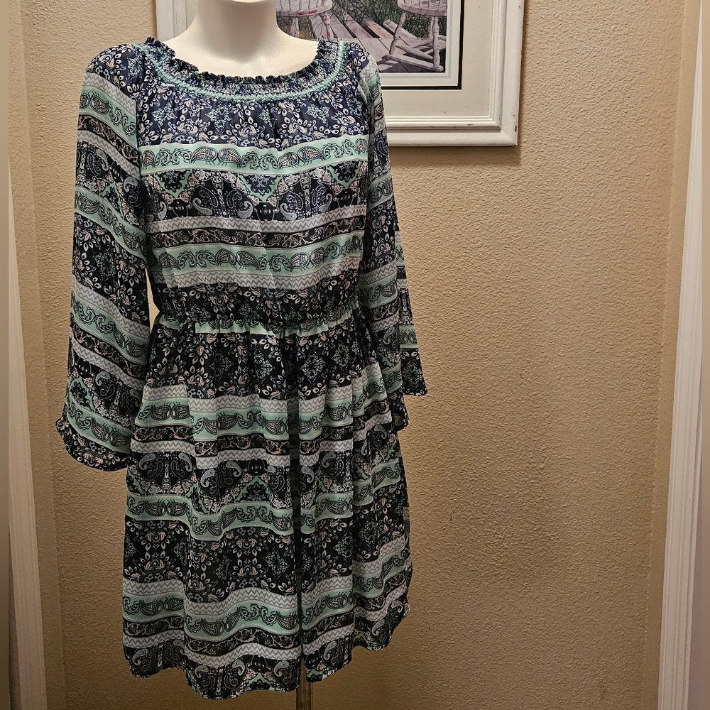 Ayla Dress / Blue / Off Shoulder / size M